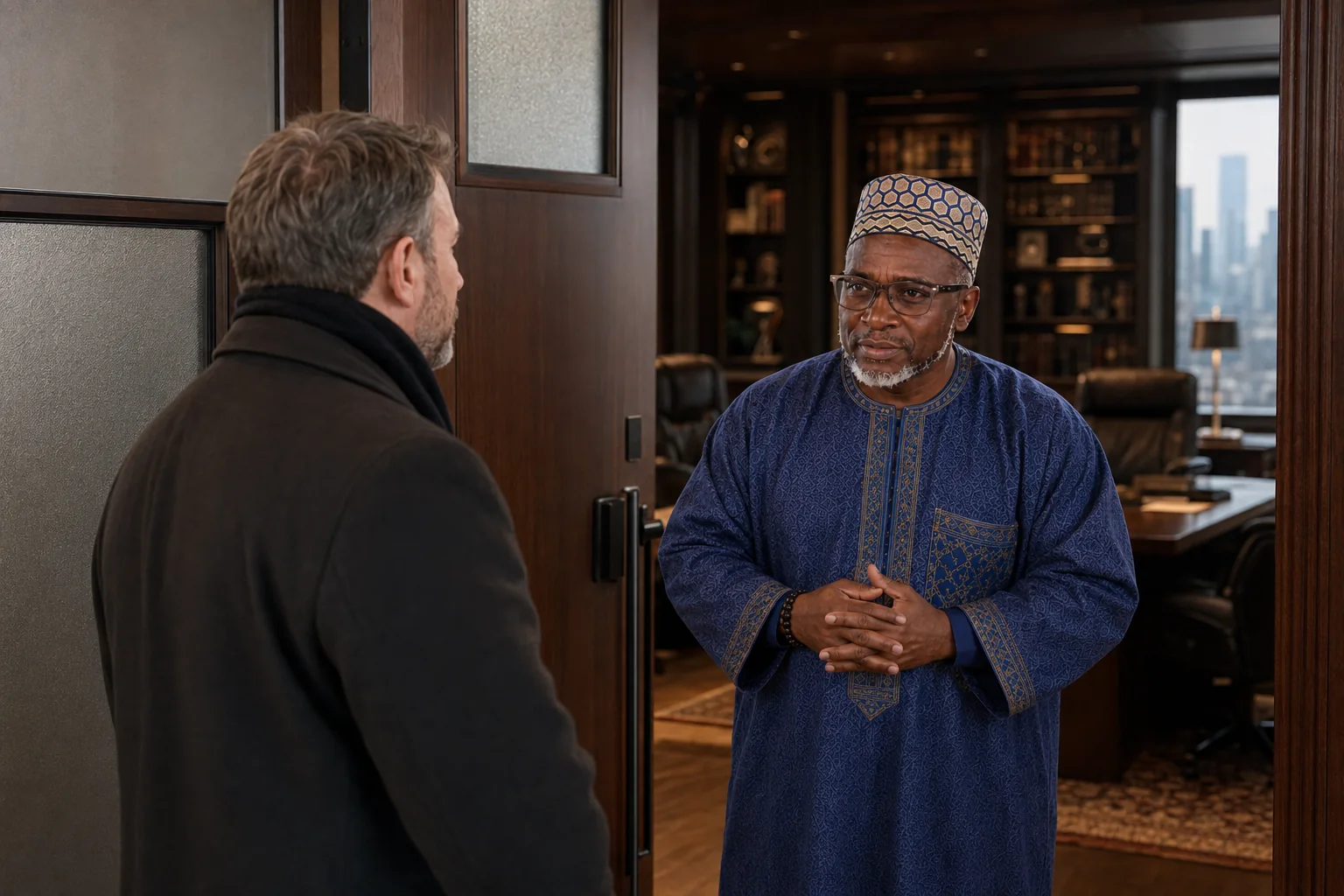Mr Kallo welcoming a Canadian client for a private spiritual consultation in Toronto